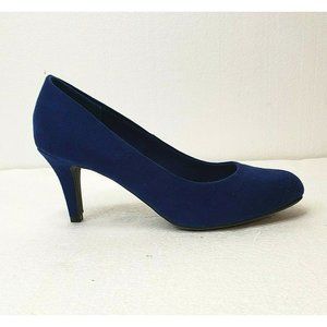 Comfort Plus by Predictions Size 6.5W Heels Pumps Woman's Shoes Blue Faux Suede